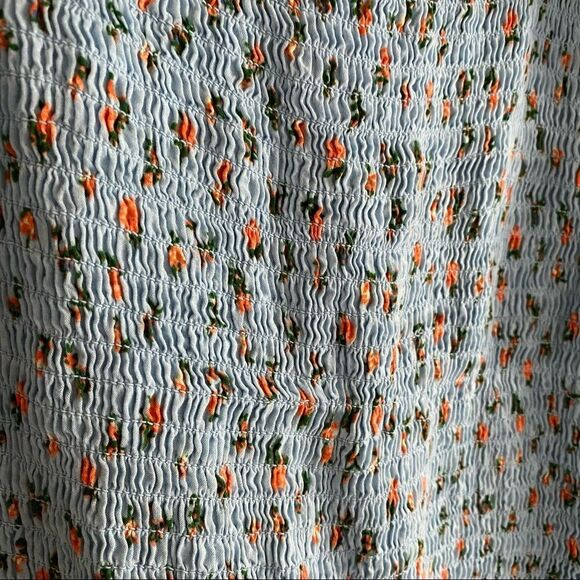 Free People Intimately Free Light Blue Floral Ruched Summer Mini Dress - Picture 6 of 8